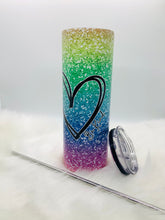 Load image into Gallery viewer, Be Kind Glitter Rainbow Tumbler