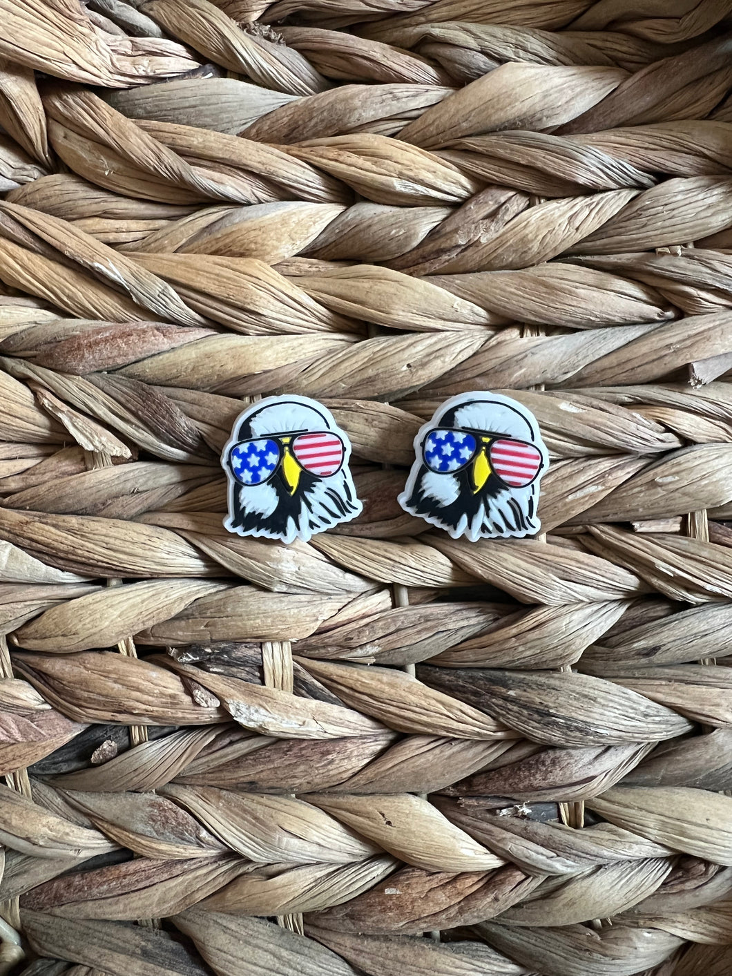 Eagle with American flag glasses