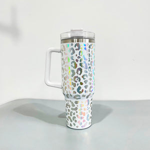 **PRE ORDER** Holographic Leopard print 40 oz tumbler
