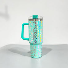 Load image into Gallery viewer, **PRE ORDER** Holographic Leopard print 40 oz tumbler
