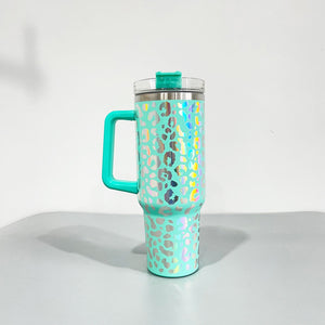 **PRE ORDER** Holographic Leopard print 40 oz tumbler