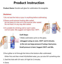 Load image into Gallery viewer, 12 oz glass snow globe tumbler
