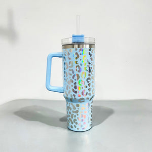 **PRE ORDER** Holographic Leopard print 40 oz tumbler