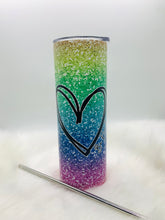 Load image into Gallery viewer, Be Kind Glitter Rainbow Tumbler
