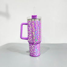 Load image into Gallery viewer, **PRE ORDER** Holographic Leopard print 40 oz tumbler

