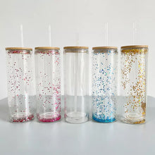 Load image into Gallery viewer, 20 oz glass snow globe tumblers
