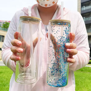 20 oz glass snow globe tumblers